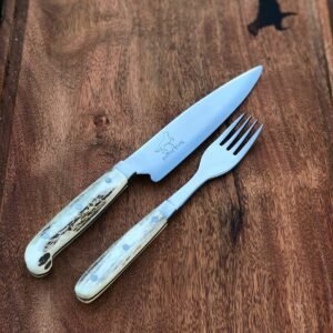 CUCHILLO CRIOLLITO Y TENEDOR SETTER CIERVO