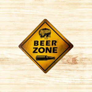Cartel Chapa 18x18cm "BEER ZONE"