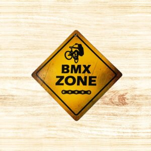 Cartel Chapa 18x18cm "BMX ZONE"