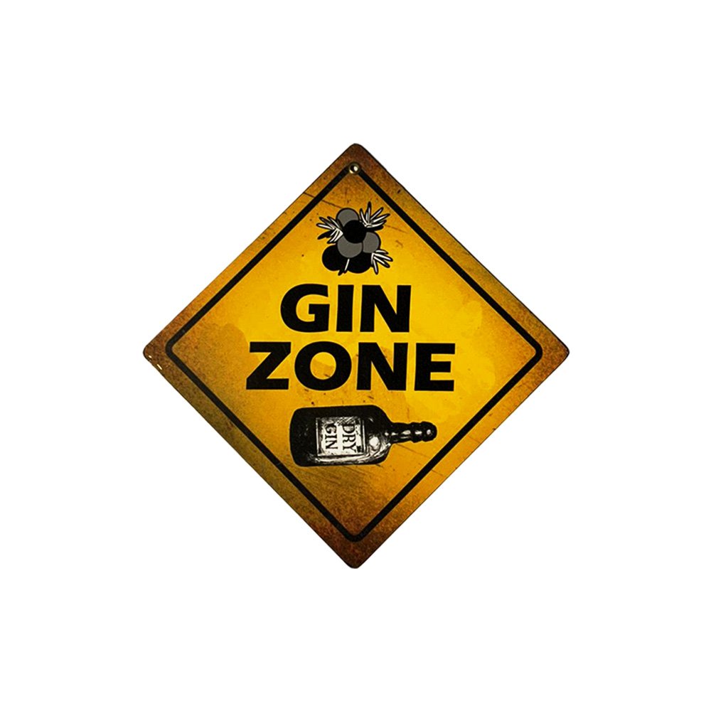 Cartel Chapa 18x18cm "GIN ZONE" - Imagen 2