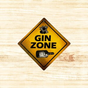 Cartel Chapa 18x18cm "GIN ZONE"
