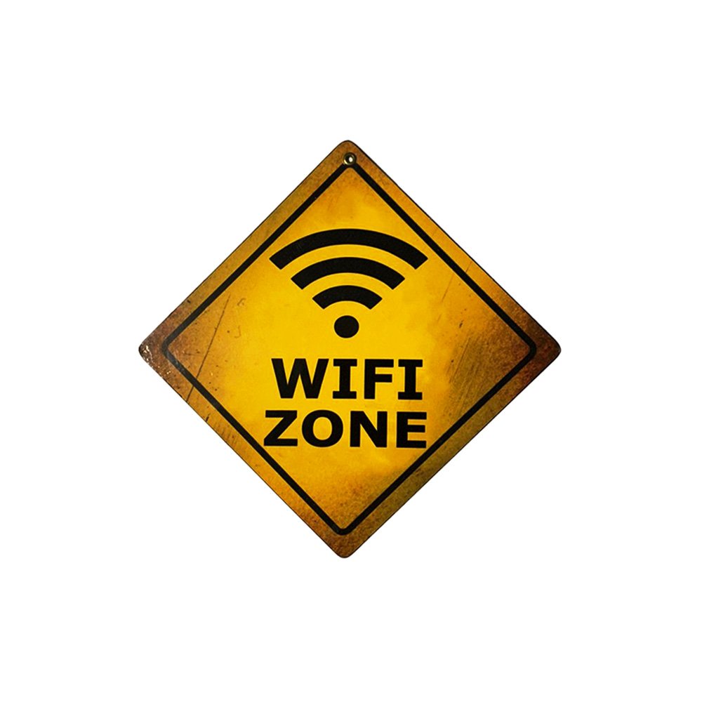 Cartel Chapa 18x18cm "WIFI ZONE" - Imagen 2