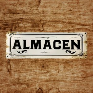 Cartel Chapa 20x54cm "ALMACEN"