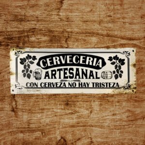 Cartel Chapa 20x54cm "CERVECERIA ARTESANAL"