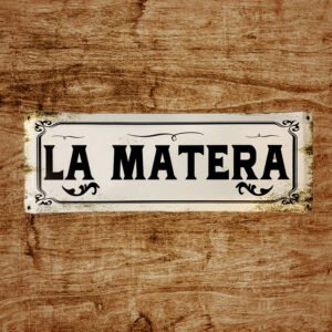 Cartel Chapa 20x54cm "LAMATERA"