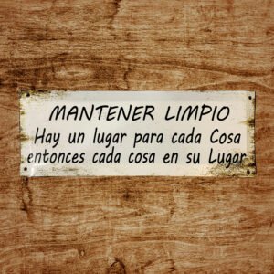 Cartel Chapa 20x54cm "MANTENER LIMPIO"