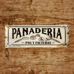 Cartel Chapa 20x54cm "PANADERIA"