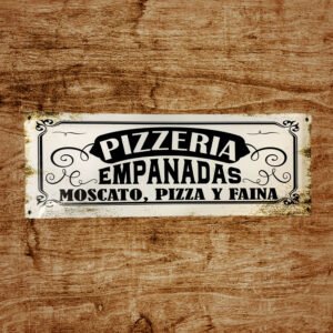 Cartel Chapa 20x54cm "PIZZERIA"
