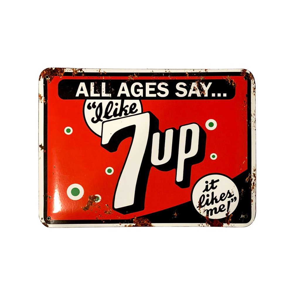 Cartel Chapa 32x42cm "7Up All Ages Say" - Imagen 2
