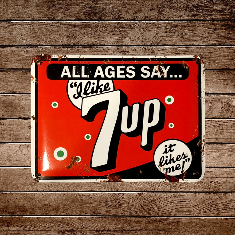 Cartel Chapa 32x42cm "7Up All Ages Say"