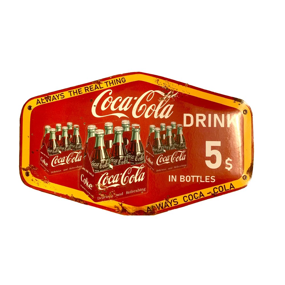 Cartel Chapa 25x40cm "COCA COLA DRINK BOTELLITAS" - Imagen 2