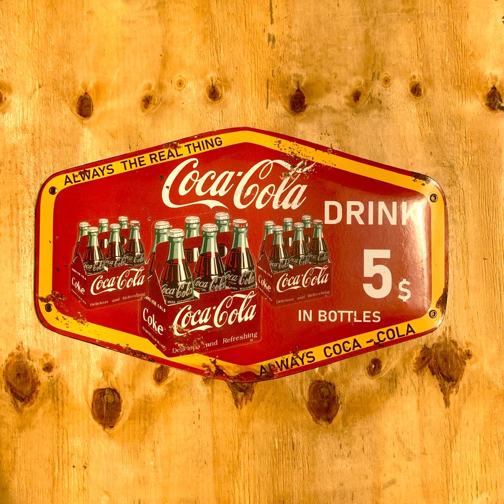 Cartel Chapa 25x40cm "COCA COLA DRINK BOTELLITAS"