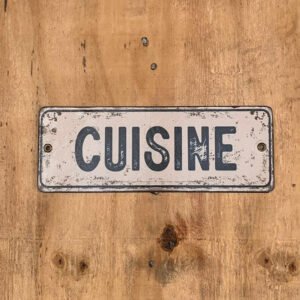 Cartel Chapa 8x22cm "CUISINE"