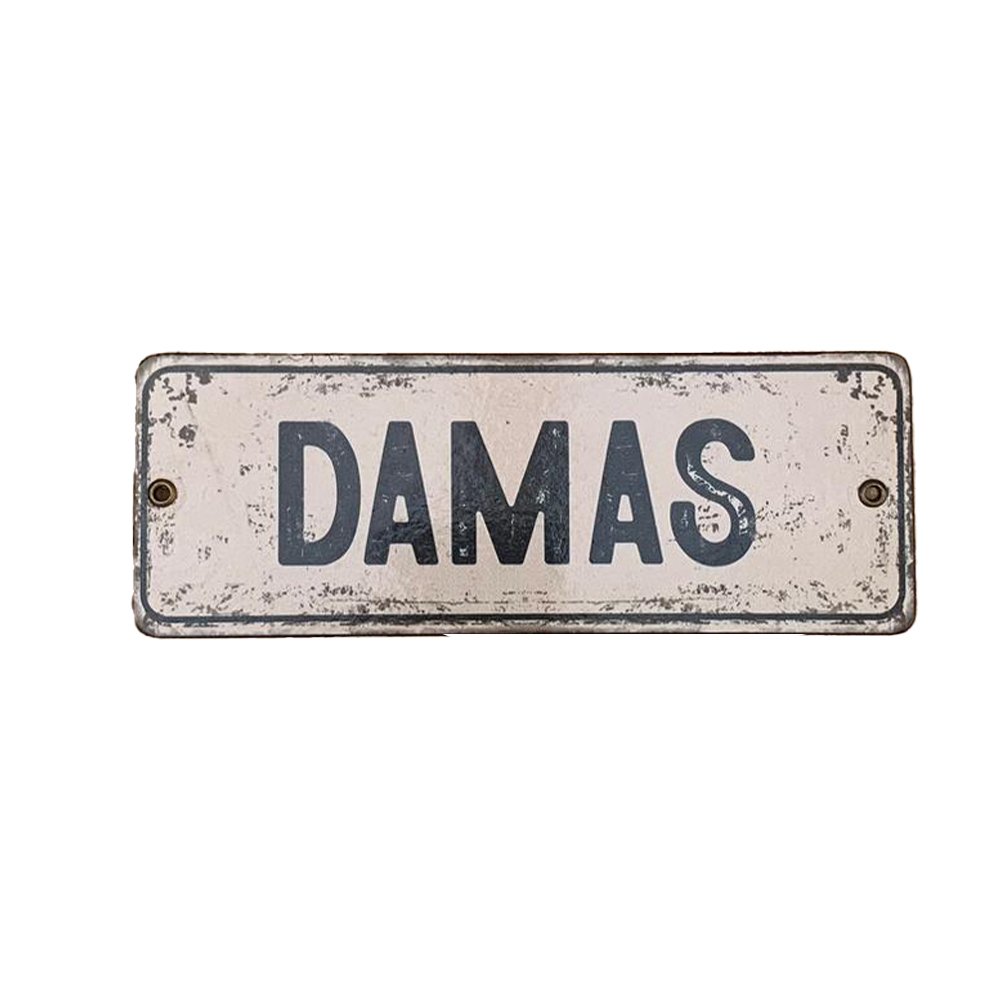Cartel Chapa 8x22cm "DAMAS" - Imagen 2