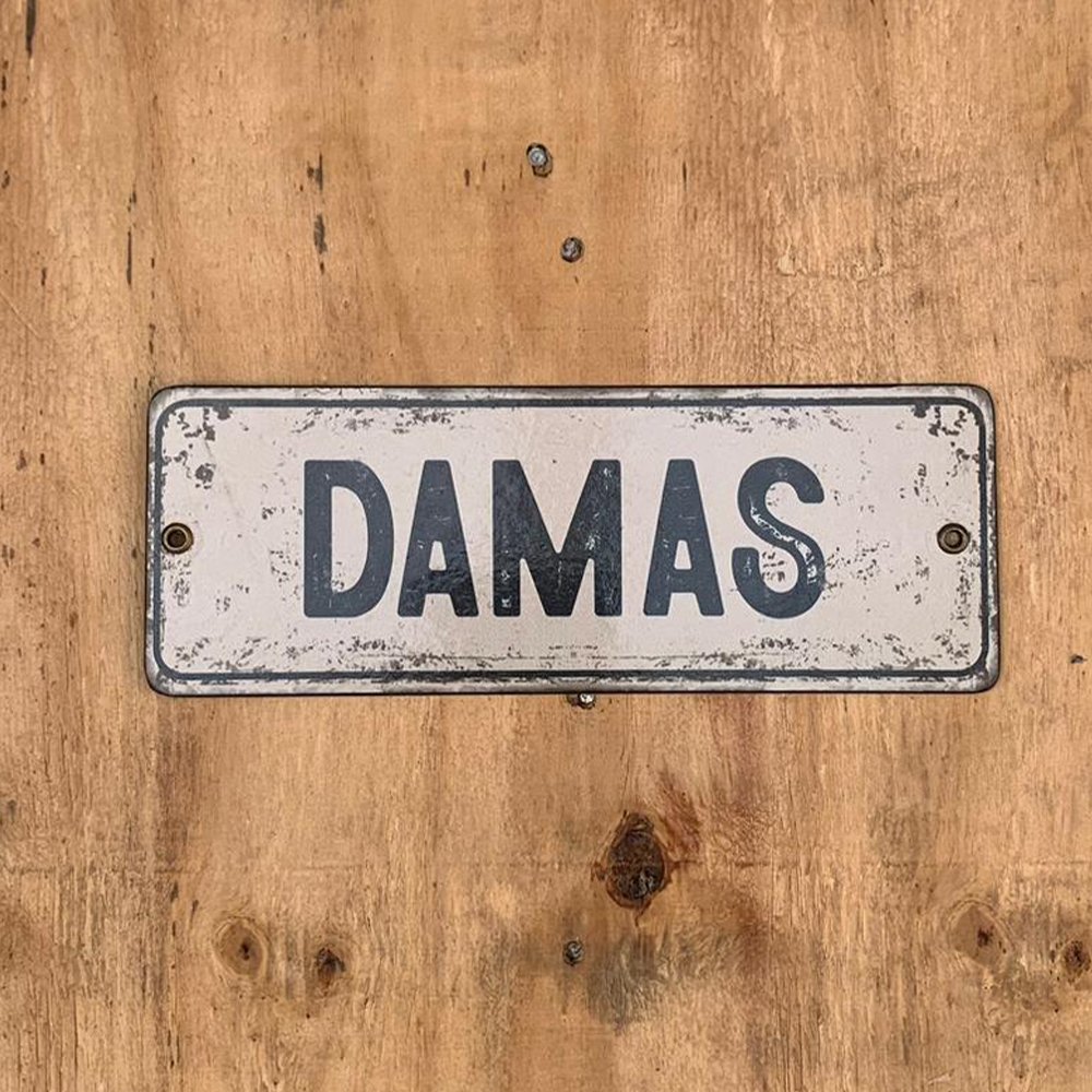 Cartel Chapa 8x22cm "DAMAS"