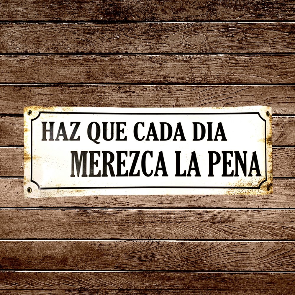 Cartel Chapa 14x37 "HAZ QUE CADA DIA MEREZCA LA PENA"