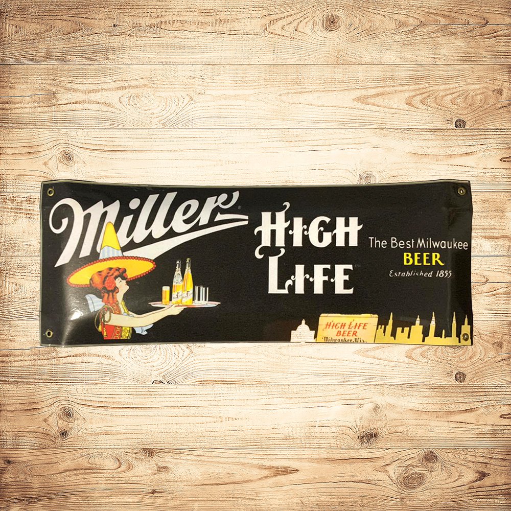 Cartel Chapa 18x43cm "MILLER VINTAGE"