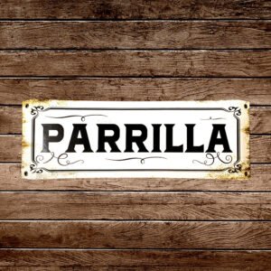 Cartel Chapa  14x37 "PARRILLA"