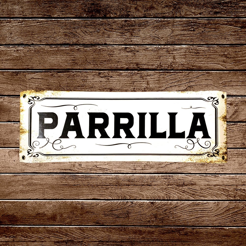 Cartel Chapa 14x37 "PARRILLA"