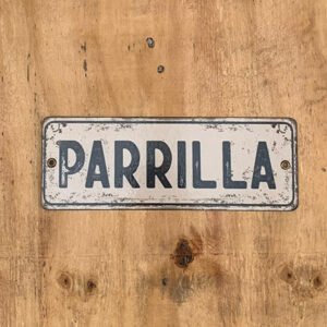 Cartel Chapa 8x22cm "PARRILLA"