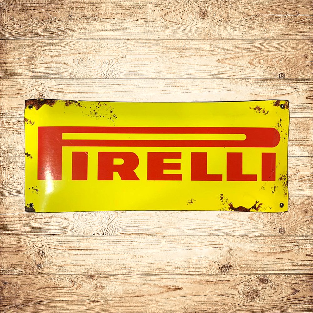 Cartel Chapa 18x43cm "PIRELLI" - Imagen 2