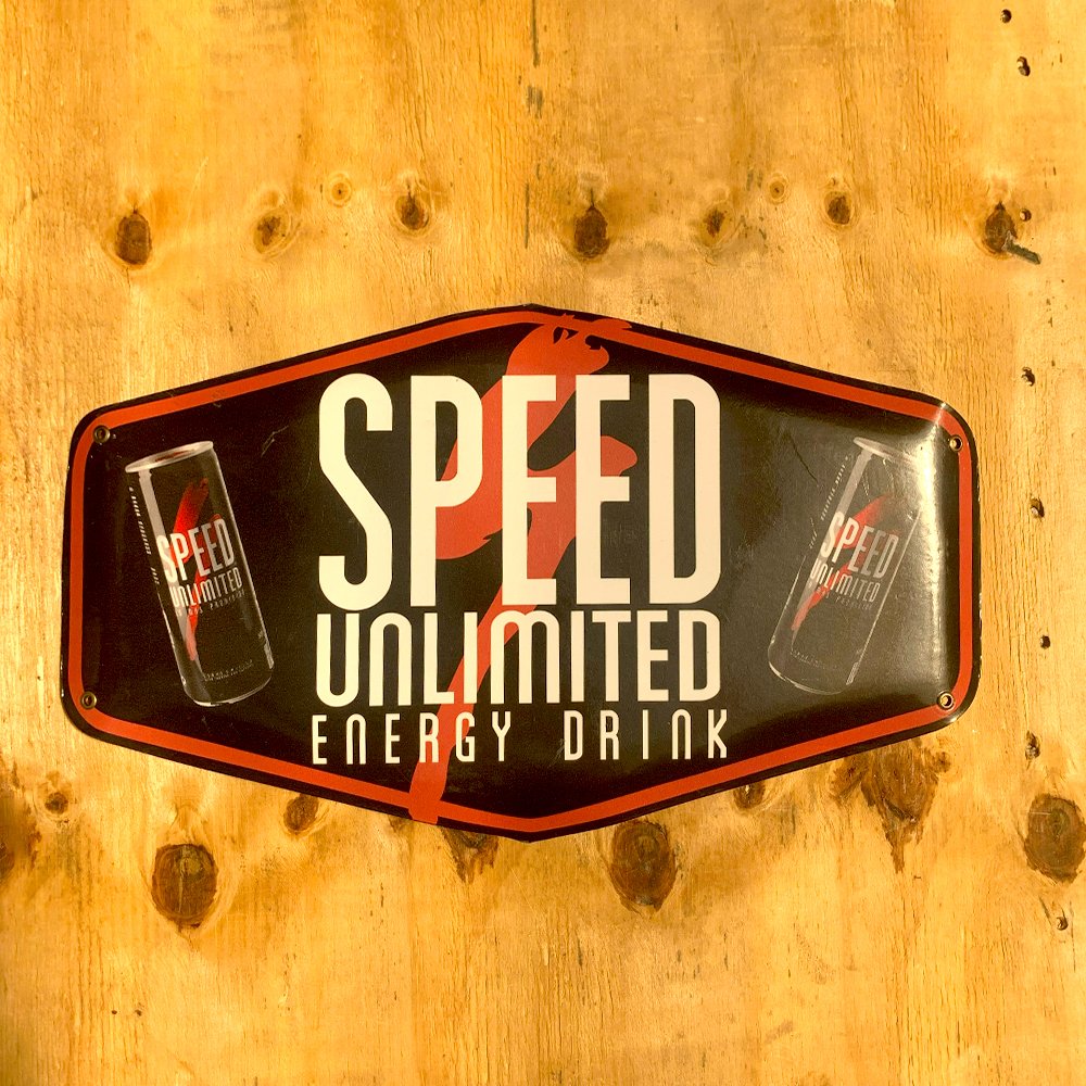 Cartel Chapa 25x40cm "SPEED UNLIMITED"