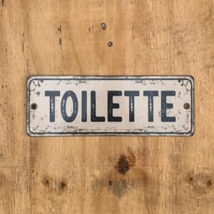 Cartel Chapa 8x22cm "TOILETTE"