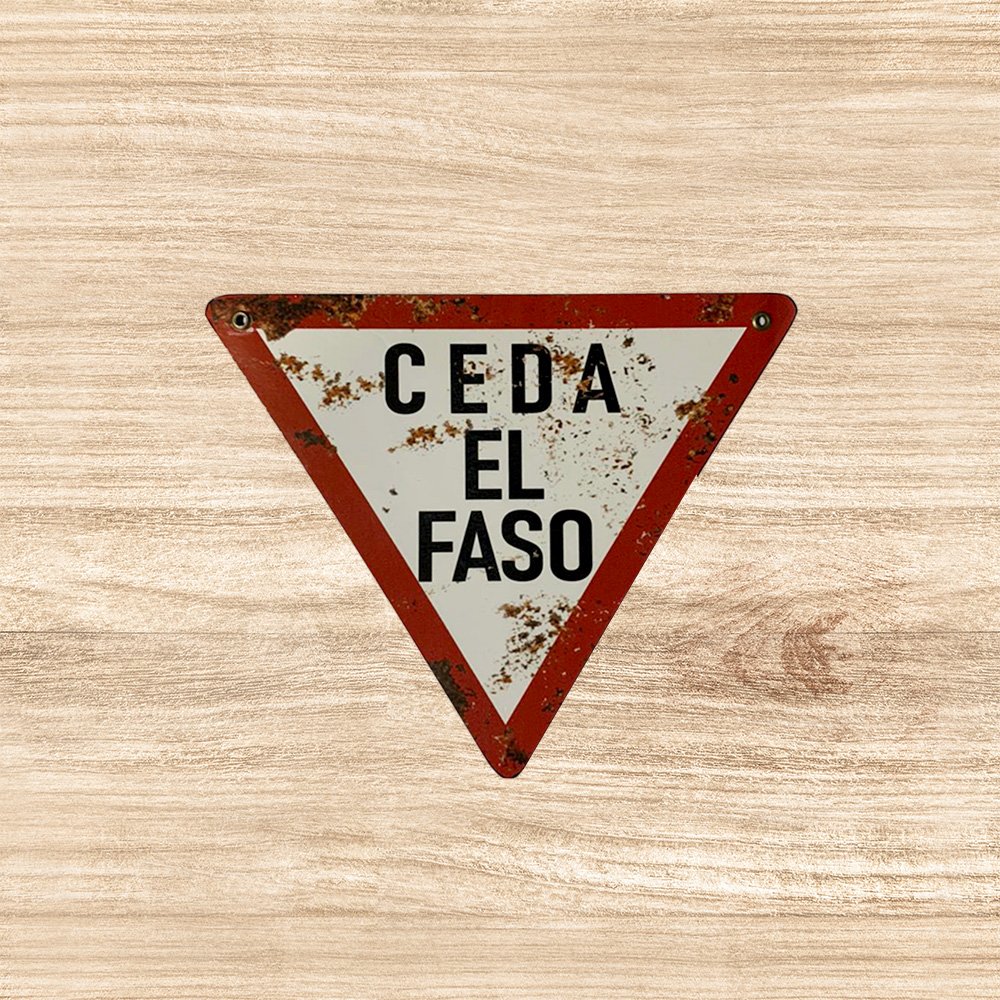 Cartel Chapa 23x23cm "CEDA EL FASO"