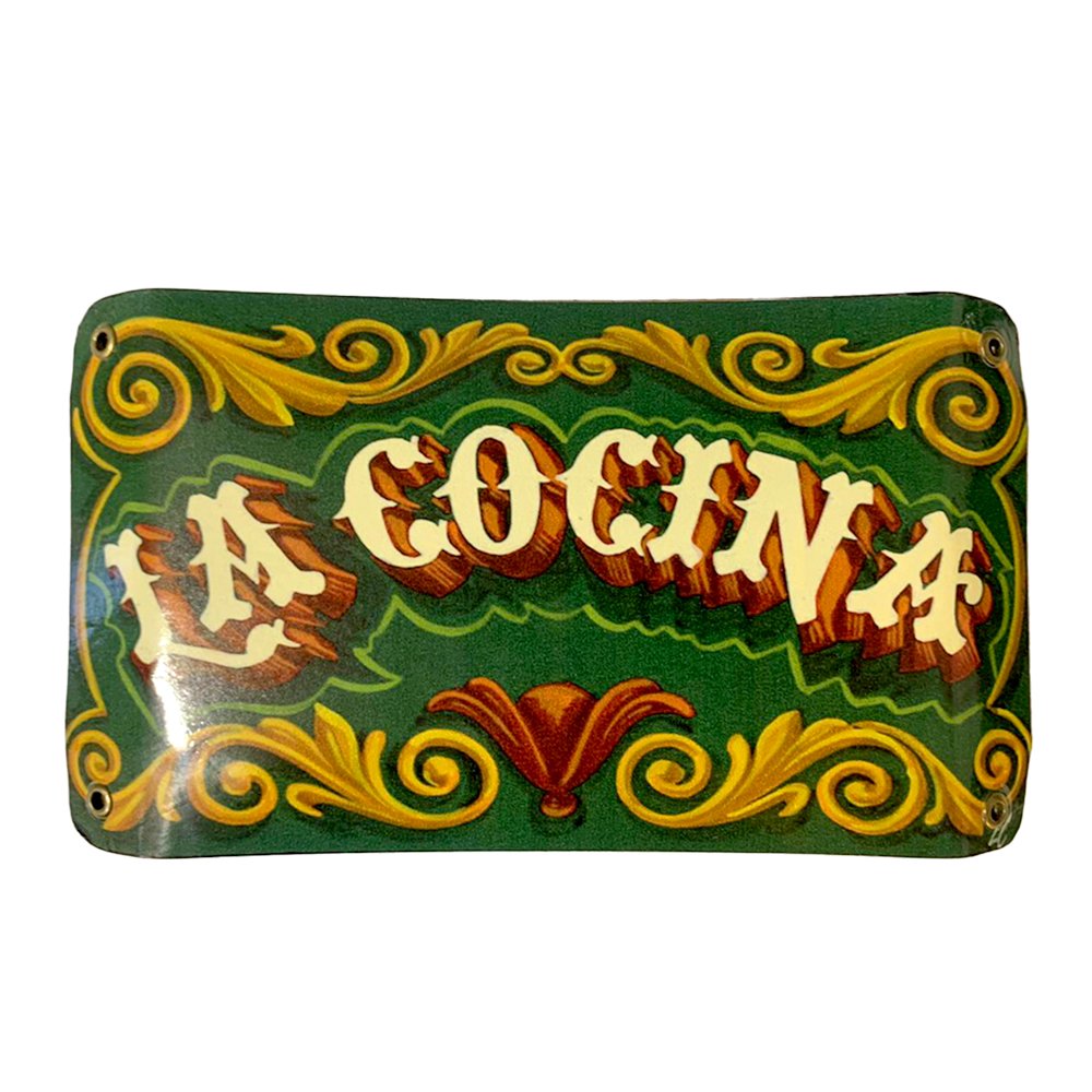 Cartel Chapa 13x22cm "LA COCINA"(FILETEADO) - Imagen 2