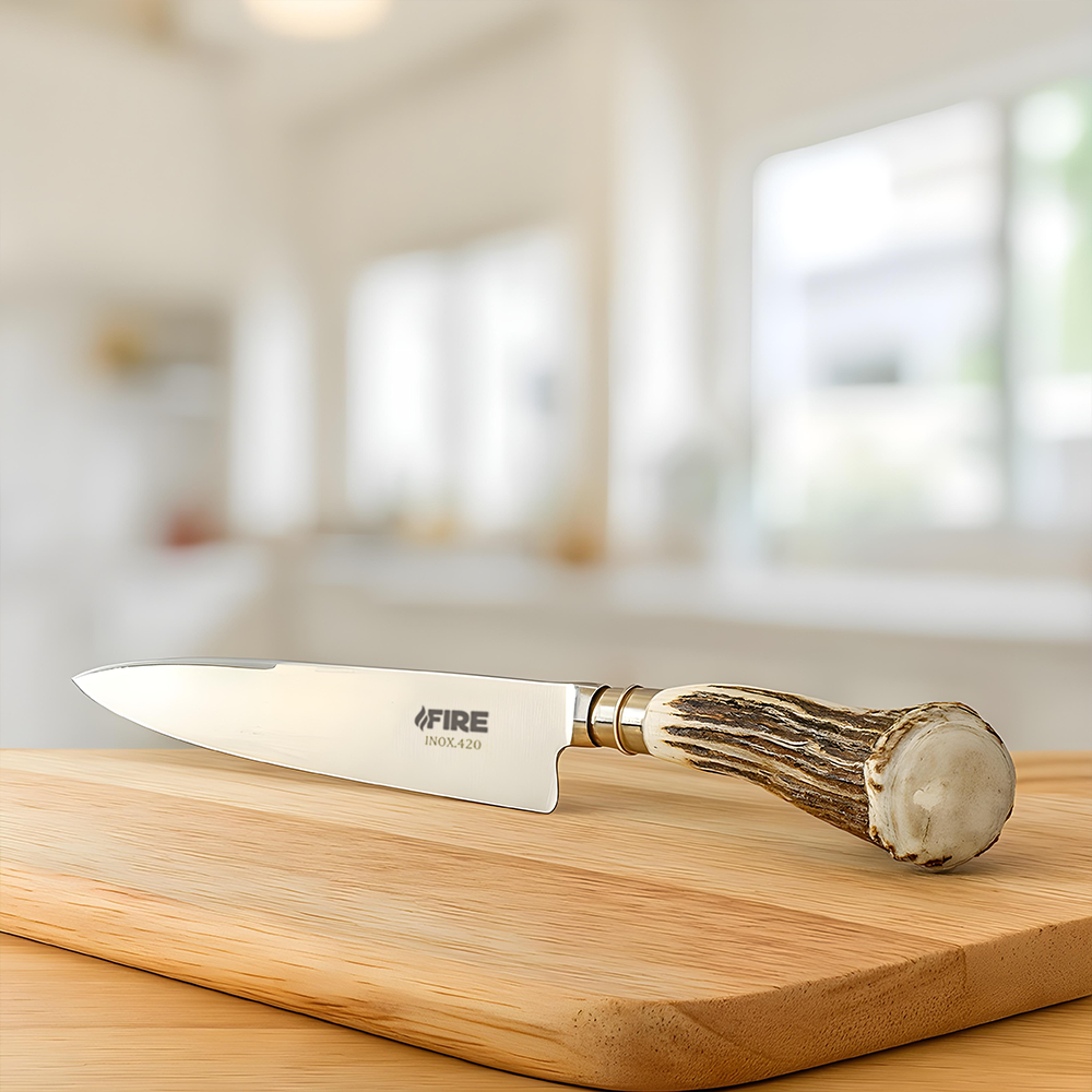 CUCHILLO FIRE INOX ROSETA DE CIERVO - Imagen 2