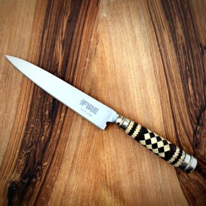 CUCHILLO FIRE INOX TRENZADO TIENTO BICOLOR