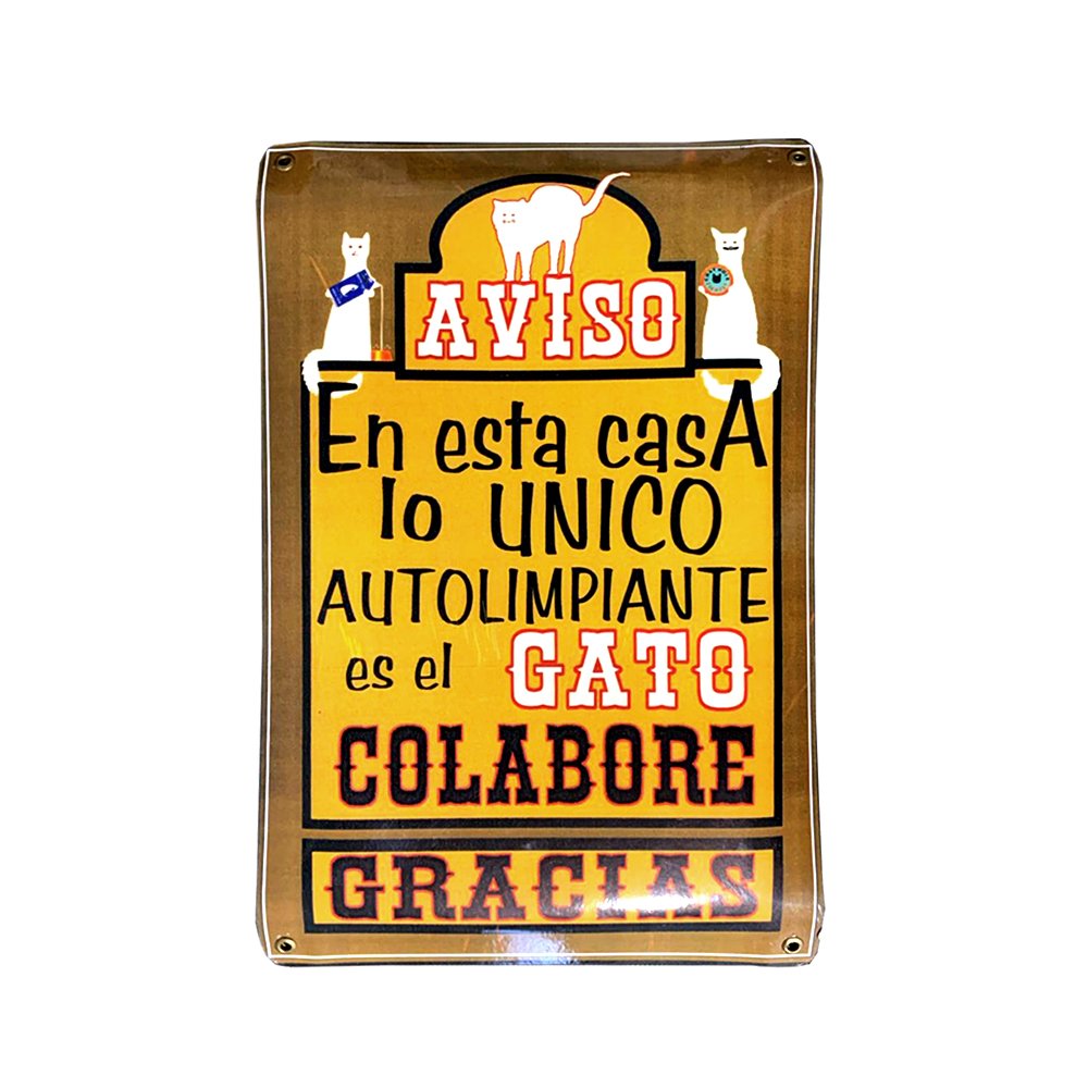 Cartel Chapa 25x35cm "Aviso En Esta Casa Lo Unico..." - Imagen 2