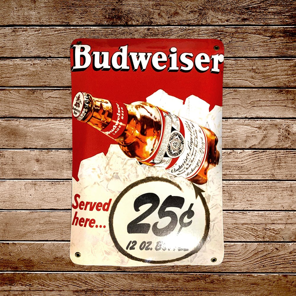 Cartel Chapa 25x35cm "Budweiser $25"