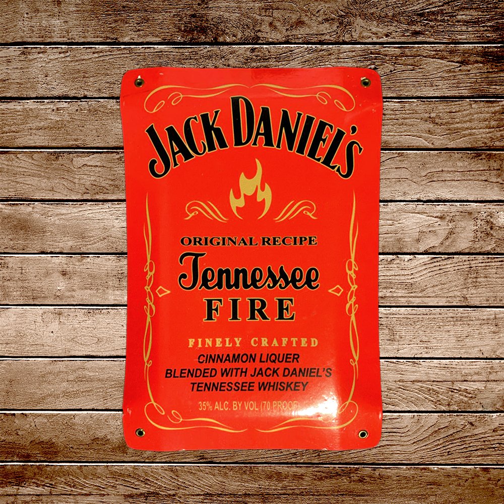 Cartel Chapa 25x35cm "Jack Daniels Fire"