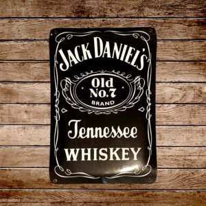 Cartel Chapa 25x35cm "Jacks Daniels Negra"