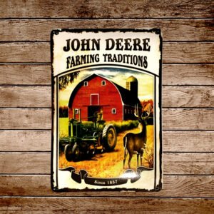 Cartel Chapa 25x35cm "John Deere Farming Traditions"
