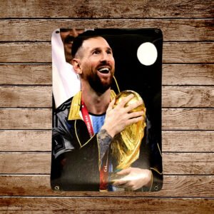 Cartel Chapa 25x35cm "Messi Campeón"