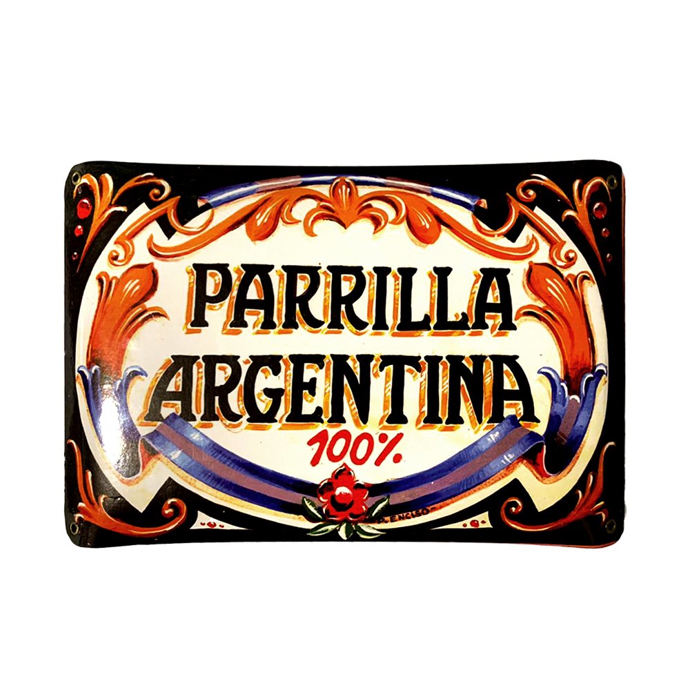 Cartel Chapa 25x35cm "Parrilla Argentina !00%" - Imagen 2