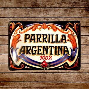 Cartel Chapa 25x35cm "Parrilla Argentina !00%"