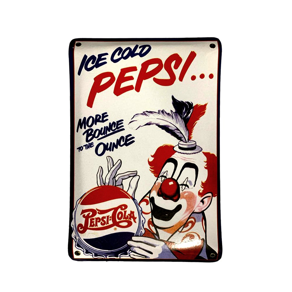 Cartel Chapa 25x35cm "Pepsi Ice Cold Payaso" - Imagen 2