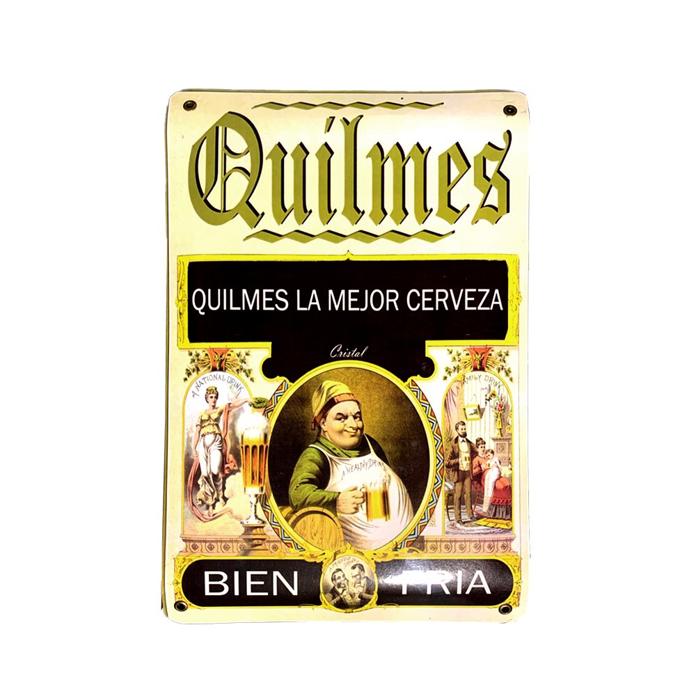 Cartel Chapa 25x35cm "Quilmes La Mejor Cerveza" - Imagen 2