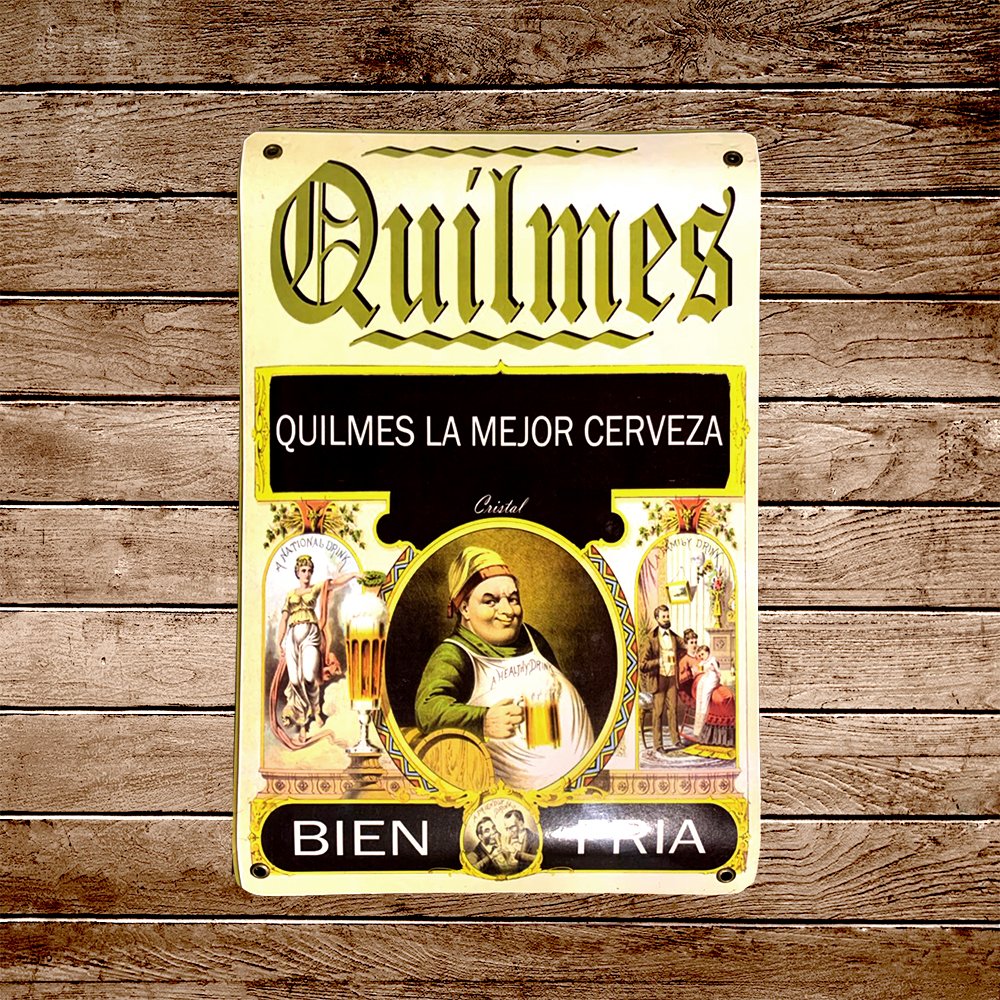 Cartel Chapa 25x35cm "Quilmes La Mejor Cerveza"