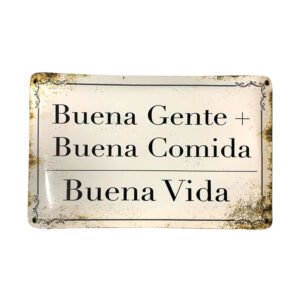 Cartel Chapa 25x35cm "Buena Gente + Buena Comida"