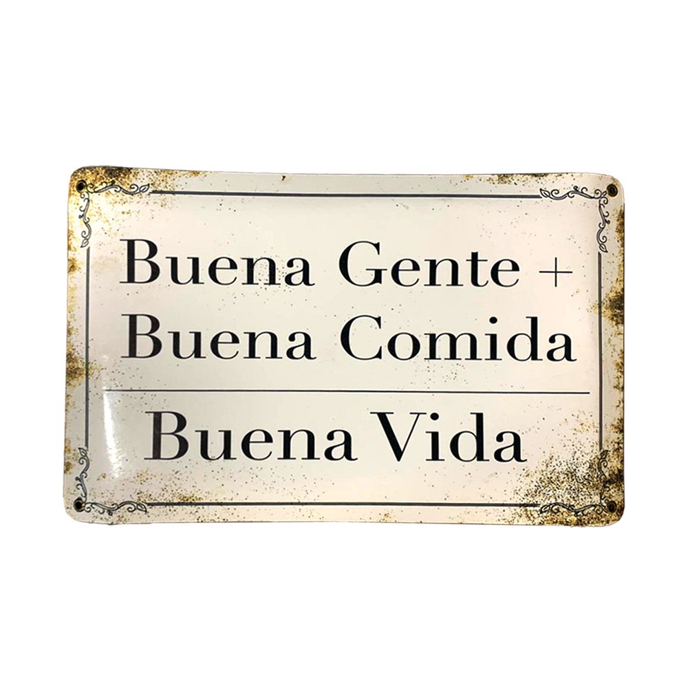 Cartel Chapa 25x35cm "Buena Gente + Buena Comida"