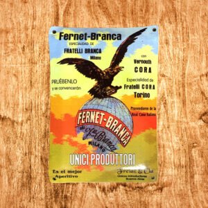 Cartel Chapa 25x35cm "Fernet Branca 1904"