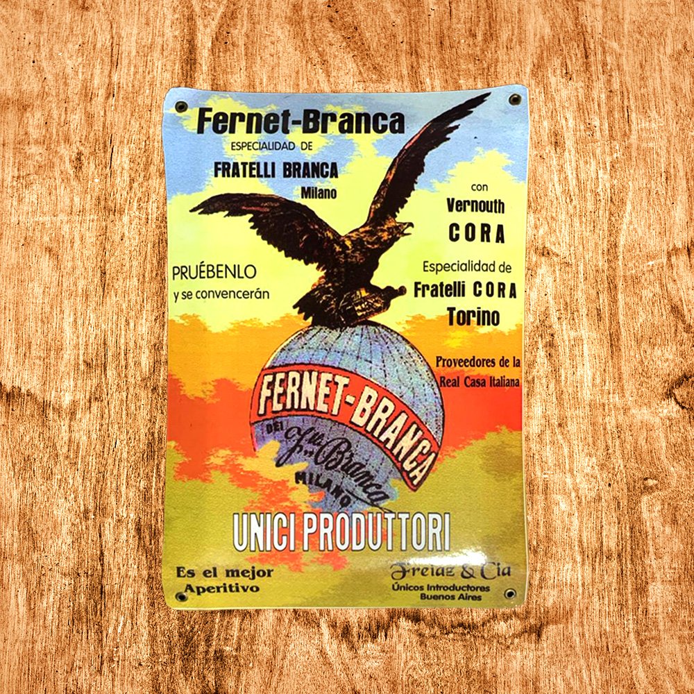 Cartel Chapa 25x35cm "Fernet Branca 1904"