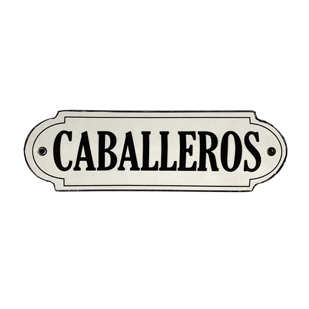 Cartel Chapa 8x22cm "CABALLEROS" - Imagen 2