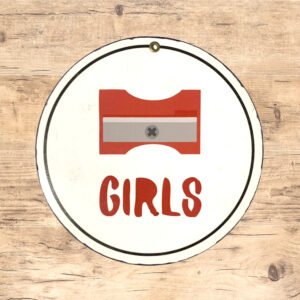 Cartel Chapa 17cm Redondo"GIRLS" Sacapuntas