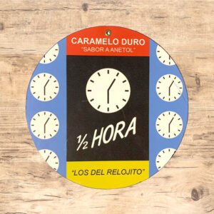 Cartel Chapa 20cm Redondo "CARAMELO DURO"