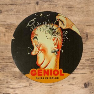 Cartel Chapa 20cm Redondo "GENIOL"